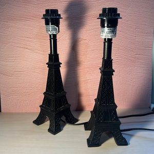 Black Eiffel Tower Table Lamp Set
